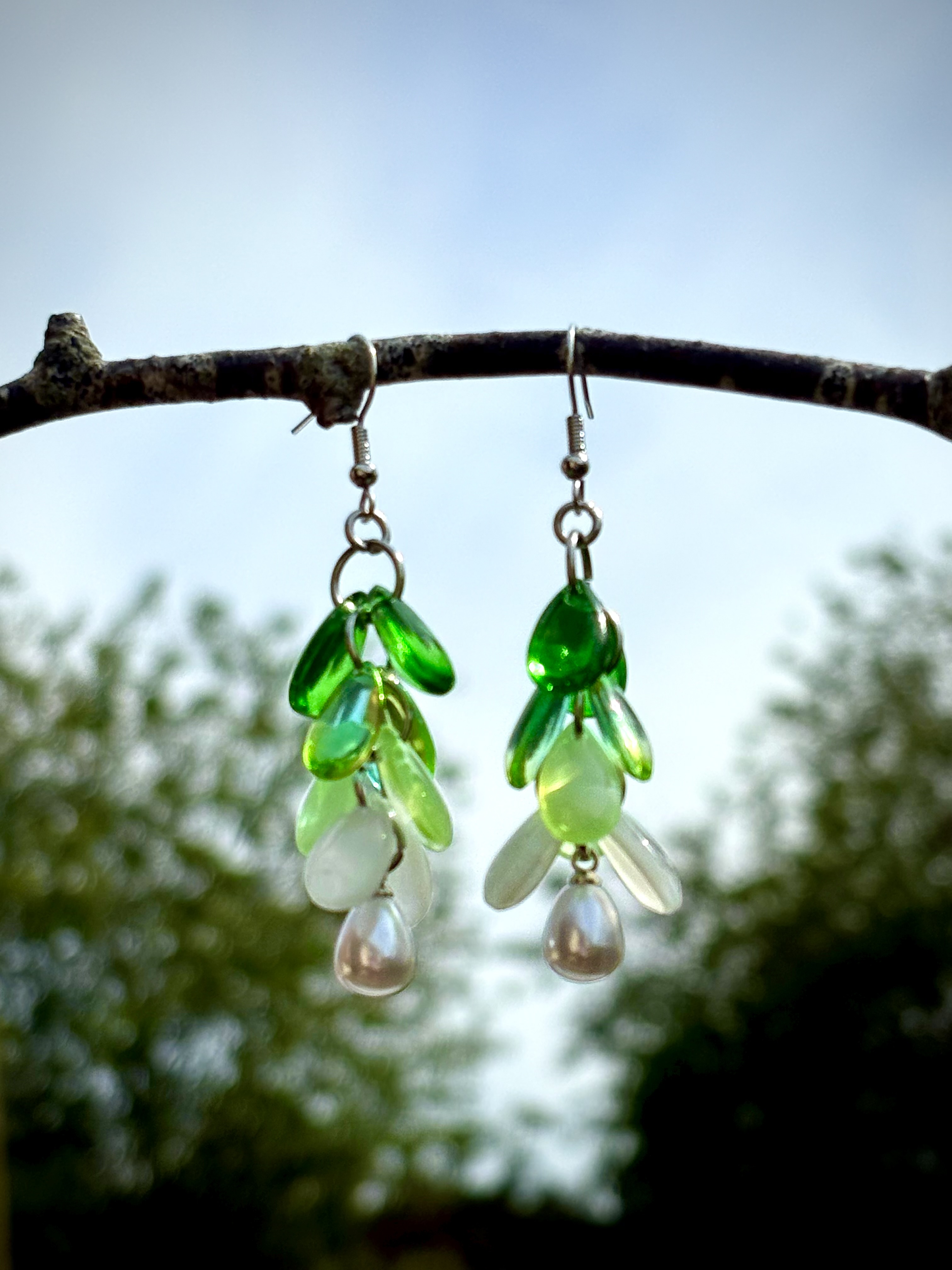 Green Drop Earrings