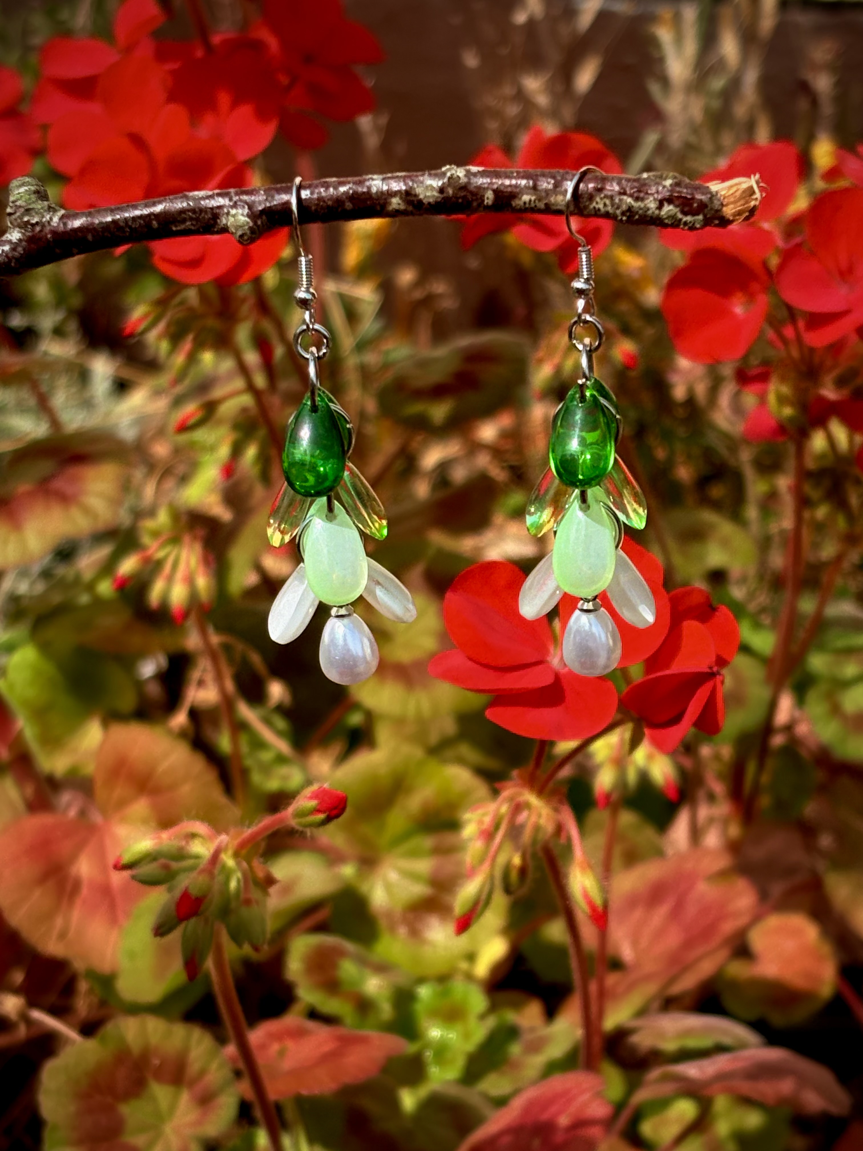 Green Drop Earrings