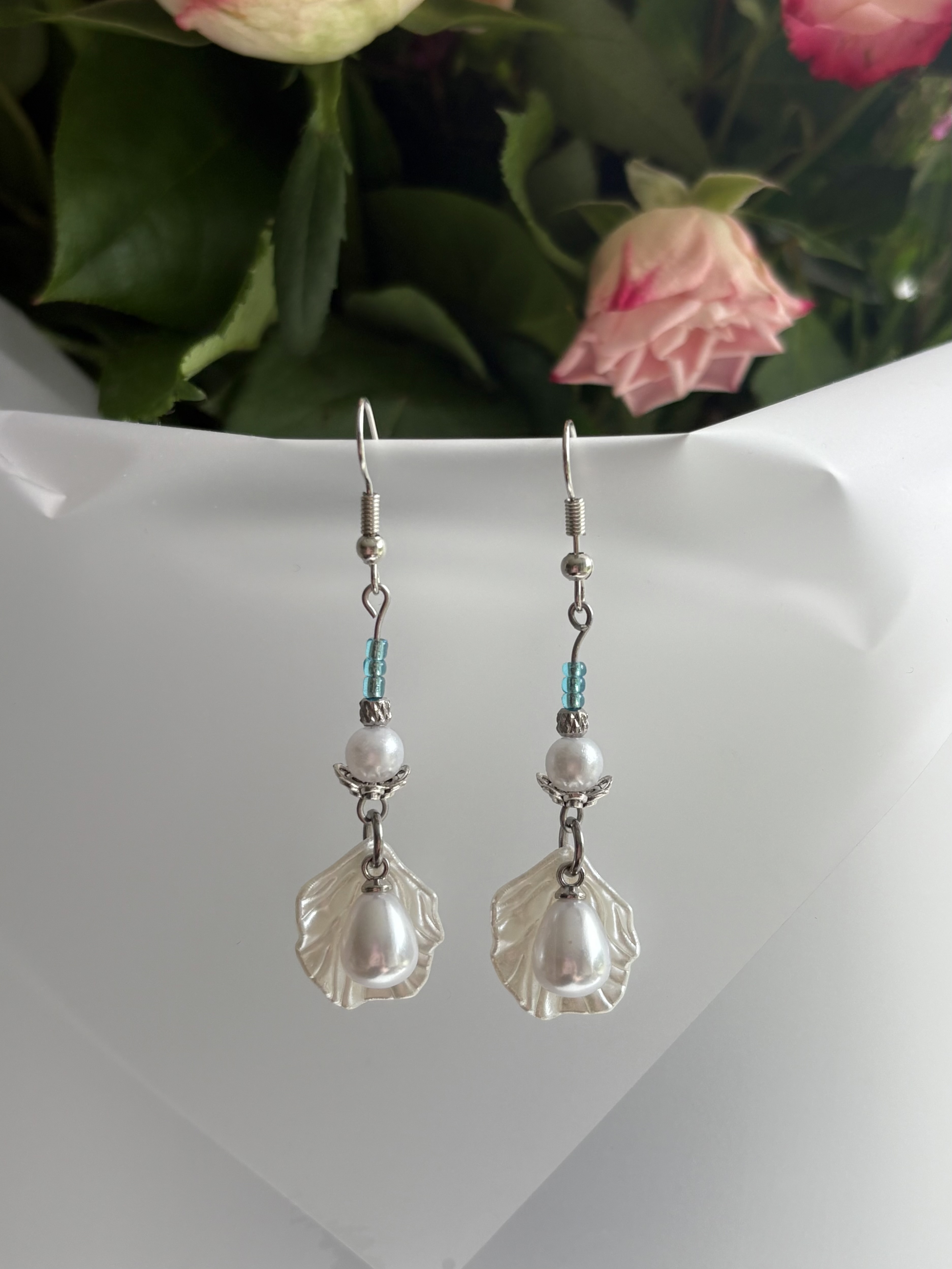 Shell and Pearl Earrings