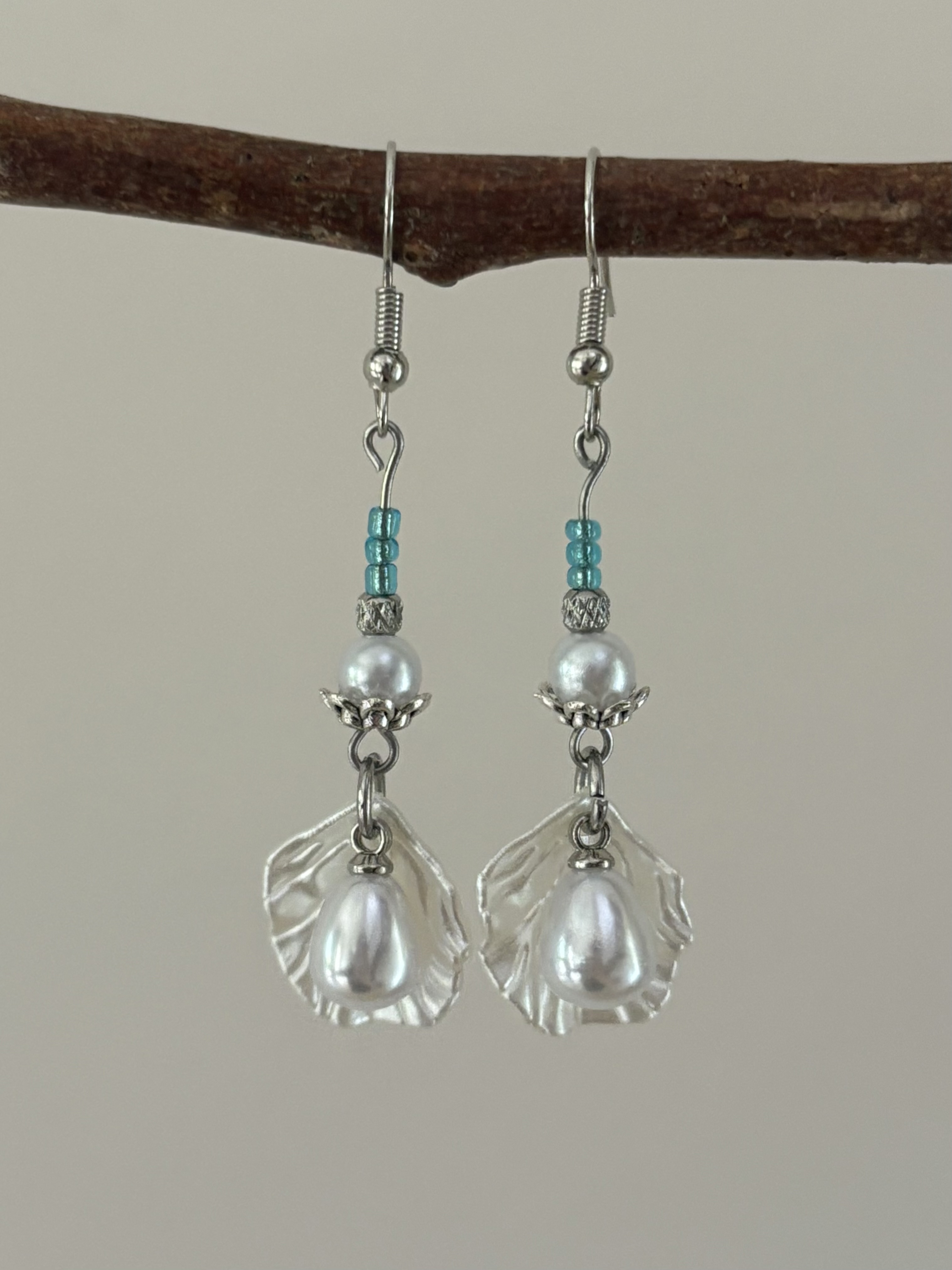 Shell and Pearl Earrings