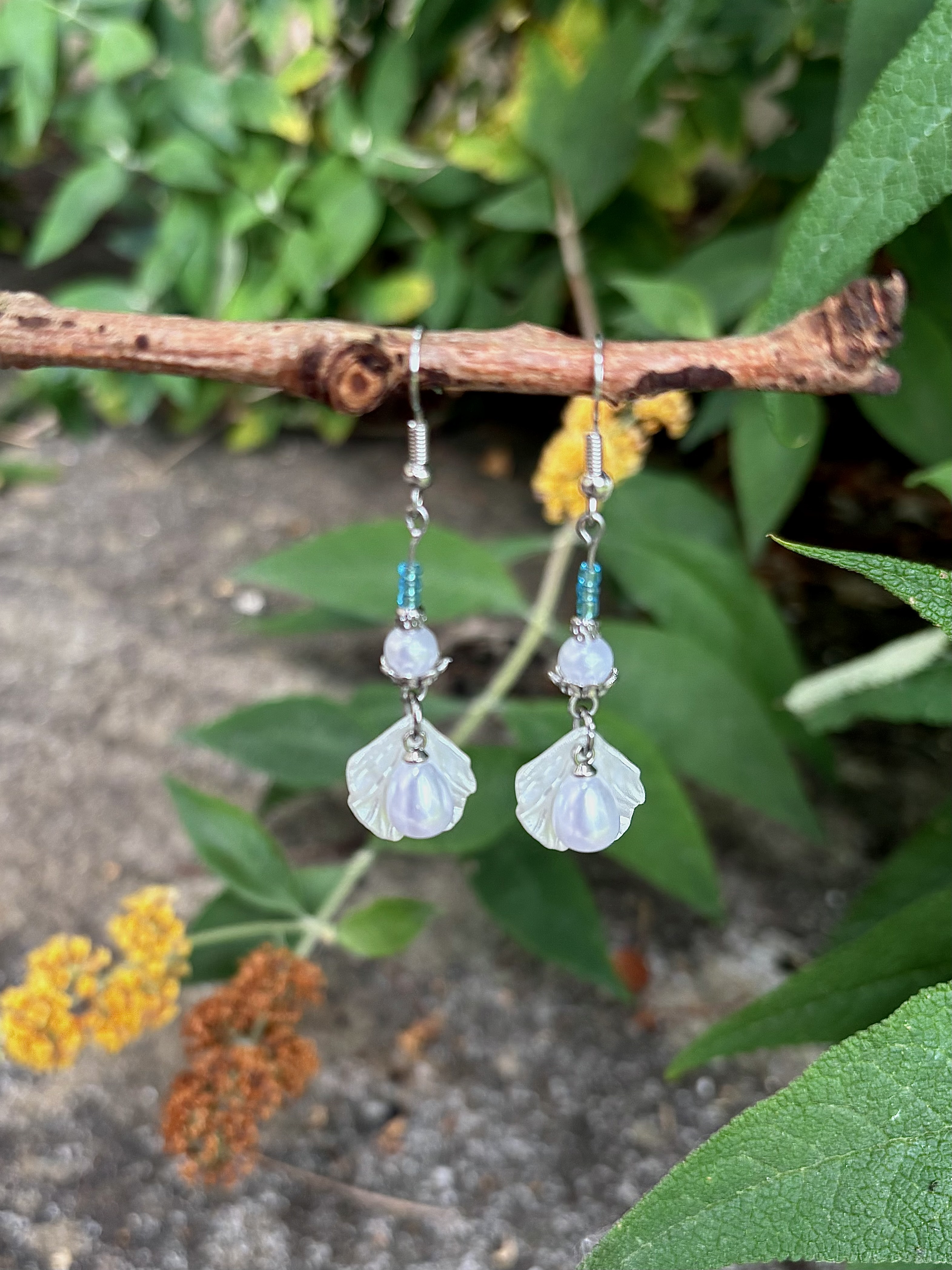 Shell and Pearl Earrings