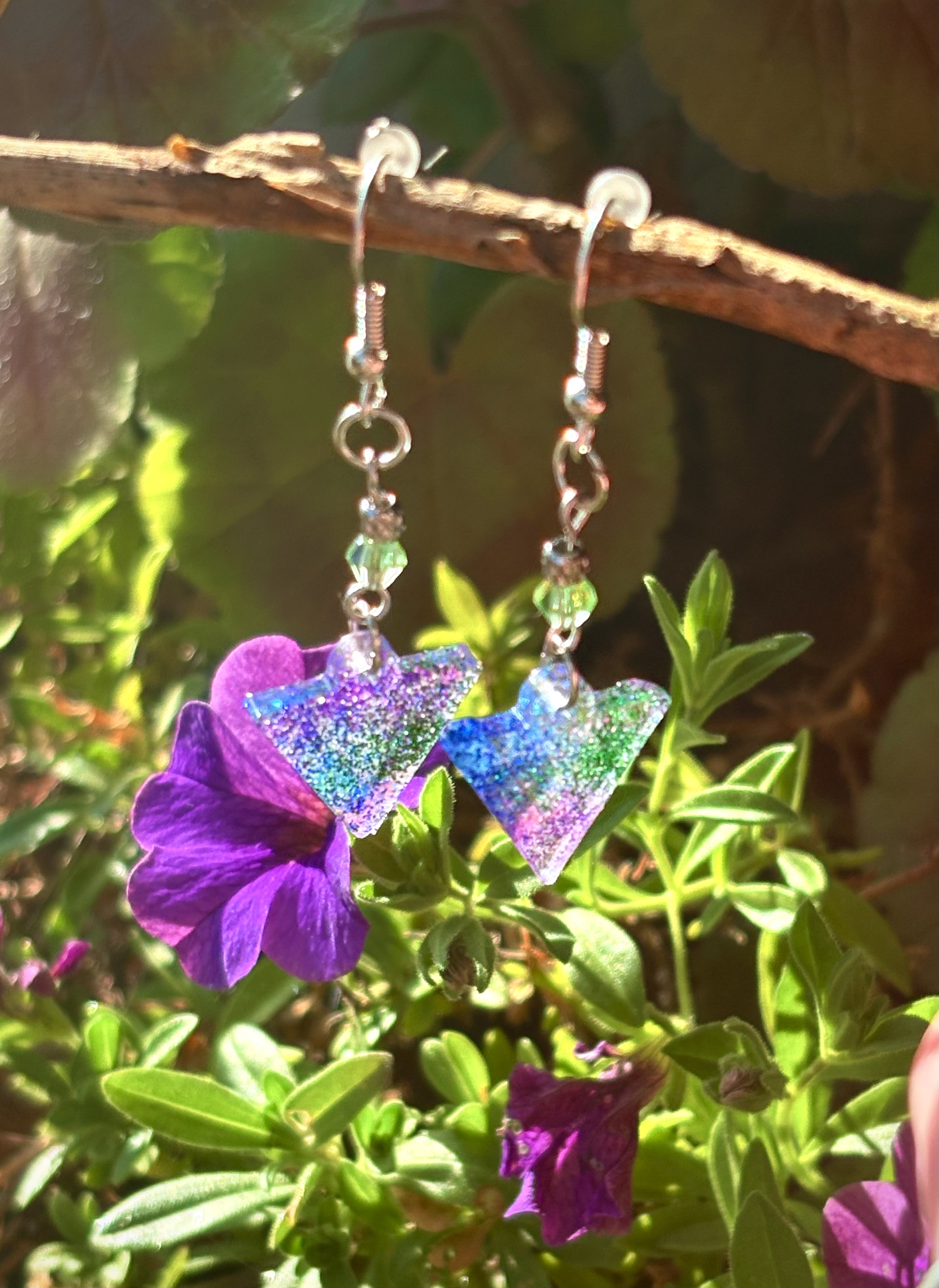 Glitter Triangle Earrings